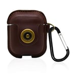 Protective Case Cmf Bluetooth Earphone Protector Scratch-resistant Charging Box Earphone PU Leather Case for Airpods (Black) (Color : Brown)