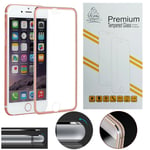 New Metal Edge iPhone 8 Plus Rose Gold Gorilla Screen Protector Tempered Glass