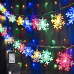 Julslingor, snöstjärneformade ljusslingor 100 LED 33FT ljusslinga