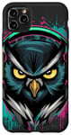 iPhone 11 Pro Max Owl Beats - Vibrant Owl with Headphones Music Lover Case