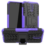LiuShan Compatible with Nokia 2.3 case,Shockproof Heavy Duty Combo Hybrid Rugged Dual Layer Grip Protection Cover with Kickstand For Nokia 2.3 (2019) Smartphone (Not fit Nokia 2.2),Purple