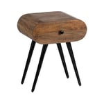 BigBuy Home Side Table 46 x 35.5 x 57.5 cm Natural Black Wood Iron