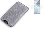Felt case sleeve for Motorola Moto G72 grey protection pouch