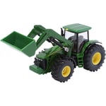 John Deere traktor med frontlastare, L: 20 cm, grön, 1 st.