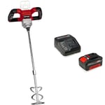 Einhell Power X-Change Cordless Paint & Plaster Mixer With Battery And Charger - 18V Electric Mixing Paddle For Paint, Plaster, Cement, Concrete And Mortar - TE-MX 18 Li Solo Stirrer