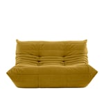 Ligne Roset - Togo Small Settee, Fabric Cat. S Alcantara Curry - Soffor - Michel Ducaroy - Gul - Textilmaterial/Skum