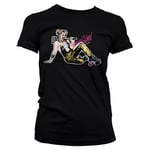 Hybris Harley Quinn Roller Skates tjej T-shirt (Black,M)