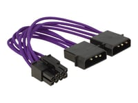 Delock - Strömadapter - 4 Pin Intern Effekt (Hane) Till 8-Stifts Eps12v (Hona) - 15 Cm - Lila