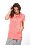 super.natural Funnel T-Shirt en Laine mérinos pour Femme XL Georgia Peach Melange