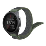 Garmin Forerunner 245 nylon velcro watch band - Grey / Army Green