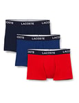 Lacoste Men's 5H3389 Boxer Shorts, Marine/Rouge-Methylene, XXL (Pack of 3)