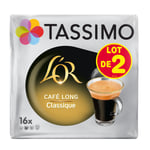 Café Dosettes Compatibles Tassimo Long Tassimo - Les 2 Boites De 16 Dosettes