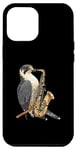 Coque pour iPhone 13 Pro Max Faucon pèlerin jouant du saxophone