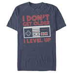 Nintendo Men's NES Controller Get Older Level Up T-Shirt, Navy Blue Heather, Large