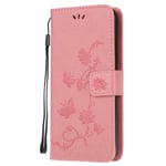 Unichthy Nokia 1.3 Case Shockproof 3D Lotus Butterfly Leather Flip Wallet Phone Cases Card Slots Kickstand Magnetic Closure TPU Bumper Cover for Nokia 1.3 Pink
