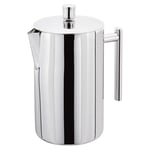 Stellar 8 Cup Double Walled Cafetiere, 900 ml, Stainless Steel, Silver