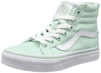 Vans Mixte Enfant Sk8-Hi Zip Sneakers Hautes, Vert (Gossamer Green/True White), 32
