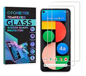 Fonetek® Pack of 2, To Fit Pixel 4a 5G, TEMPERED GLASS Screen Protector LCD Guard Case Cover for Google Pixel 4a 5G [9H Hardness] [Crystal-Clear] [Scratch-Resistant] [Bubble-Free]
