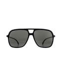 Gucci Aviator Mens Black Grey Sunglasses - One Size