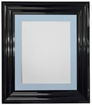 FRAMES BY POST Firenza Cadre Photo en Plastique Noir Brillant avec Contour Bleu 40 x 50 cm Format A3