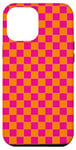 iPhone 15 Plus Checkered Pink & Orange Checkerboard Pattern Gifts Checkered Case