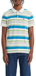 Levi's Men's Housemark Polo T-Shirt, Archie Stripe Macaw Green, S