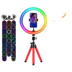 Selfie Ring Light, Justerbar RGB Belysning, Telefon Klip Stativ, 20 normal