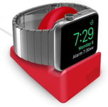 Orzly Charging & Display Stand Designed for All Series of Apple Watch SE, 6, 5, 4, 3, 2, 1 & All Screen Sizes 44mm, 42mm, 40mm, 38mm - Red