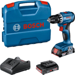 Bosch Skruvdragare GSR 18V-45 i L-BOXX med 2st 3,0Ah batterier och laddare GAL 18V-40