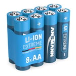 Ansmann AA Batteries [Pack of 8] Long Lasting High Capacity Disposable AA Type 1.5V Extreme Lithium Battery For Flashlight, Alarm & Wall Clocks, Toys, Remote Controls