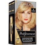 L’Oréal Paris Kokoelma Préférence Pitkään kestävä kiiltävä väri 8 Kalifornia/luonnollinen keskikokoinen vaalea 1 Stk.