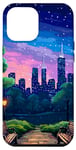 iPhone 14 Plus New York Evening Stars Retro 80s Pixel Art Case