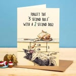 Funny Birthday Card Dog 5 Second Rule – Designed and Printed in the UK