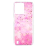 Realme C31 Case Semi-rigid Heart pattern with Pink Sparkles