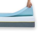 Ferlex Surmatelas viscoélastique 5 cm, 80 x 190 cm, Particules de Gel, surmatelas pour Matelas et canapé