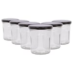 Argon Tableware Glass Jam Jars with Lids - 310ml - Pack of 6