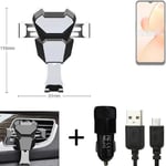 Car holder air vent mount for Realme C31 + CHARGER Smartphone