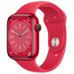 Apple Watch Series 8 (GPS + Cellular) 45mm - (PRODUCT)RED Aluminium Case with (PRODUCT)RED Sport Band - Regular - Crash & Fall Detection - ECG (Electrocardiogram) - Heart Rate & Blood Oxygen Monitoring - Apple Pay