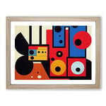 Boombox Abstract Vol.2 H1022 Framed Print for Living Room Bedroom Home Office Décor, Wall Art Picture Ready to Hang, Oak A3 Frame (46 x 34 cm)