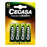 Cegasa superalkaline – Pack 4 Piles LR6, Couleur Vert