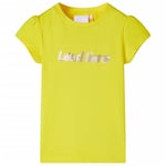 T-shirt med formade ärmar för barn ljus gul 140
