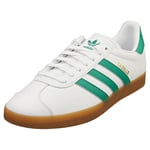 adidas Gazelle Mens White Green Classic Trainers - 12 UK