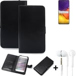 phone Case Wallet Case for Samsung Galaxy Quantum2 + earphones cell phone black
