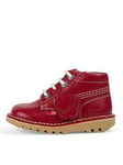 Kickers Kick Hi Zip Boot - Red, Red, Size 13 Younger