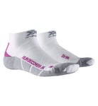 X-Socks Run Discovery Junior Running Jogging Socks Kids Socks - White/Twyce Purple/Grey Melange, 27/30