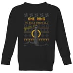 The Lord of the Rings One Ring Pull de Noël pour enfants in Noir - 11-12 ans