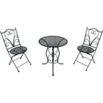 Eloise Table et Chaise Bistrot, 2 Chaises 1 Table, Ensemble Bistro Extérieur Imprimé Gris - Salon de Jardin Bistrot, Table Bistrot Mosaique pour