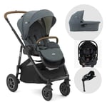 Joie Versatrax 4 in 1 bundle Lagoon carrycot i Jemini Car seat and Rotating Base