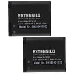 EXTENSILO 2x Batteries compatible avec Panasonic Lumix DMC-TZ60, DMC-TZ61, DMC-ZS100K, DMC-ZS30 appareil photo, reflex numérique (1050mAh, 3,7V, Li-ion)