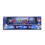 Jada - Figurines Avengers Marvel (6 Figures) en métal - Set Diorama avec 6 nanofigurines 4 cm à Collectionner (Captain America, Iron Man, Hulk, Faucon, Thor, Veuve Noire) (253224001)